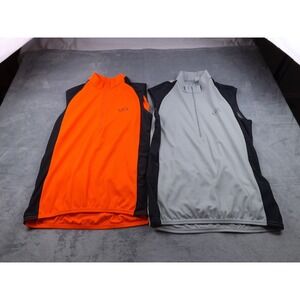 Performance Bike Co Cycling Shirts Men's XL 1/2 Zip Set‎ of 2 Orange/Navy, Grays